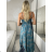 Langärmliges Sommer-Hemdkleid für Damen (S/M/L Einheitsgröße) INDIAN FASHION IMWY23123 S / M / L blau