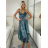 Langärmliges Sommer-Hemdkleid für Damen (S/M/L Einheitsgröße) INDIAN FASHION IMWY23123 S / M / L blau