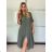 Sommerhemd Damenkleid (uni s / m) ITALIENISCH MODA IM719330 -   grünes Khaki -   S / M / L