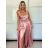 Langes trägerloses Pailletten-Partykleid für Damen (Einheitsgröße S/M) ITALIAN FASHION IMPSH233348