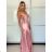 Langes trägerloses Pailletten-Partykleid für Damen (Einheitsgröße S/M) ITALIAN FASHION IMPSH233348 -   beige -   S / M