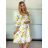 Langes Sommerkleid mit gerippten Kurzarm für Damen (XS/S/M/L EINHEITSGRÖSSE) ITALIAN FASHION IMSM25128
