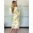Langes Sommerkleid mit gerippten Kurzarm für Damen (XS/S/M/L EINHEITSGRÖSSE) ITALIAN FASHION IMSM25128