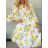 Langes Sommerkleid mit gerippten Kurzarm für Damen (XS/S/M/L EINHEITSGRÖSSE) ITALIAN FASHION IMSM25128 -   weiß -   S / M / L