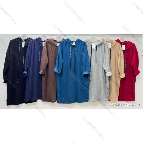 Langarm-Sweatshirtkleid mit Kapuze für Damen, übergroß (52/54/56 Einheitsgröße) ITALIAN FASHION IM425504