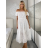 Damenkleid aus Baumwolle mit kurzen Ärmeln aus Spitze (S / M ONE SIZE) ITALIAN FASHION IMWM215877 S / M / L weiß