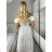 Damenkleid aus Baumwolle mit kurzen Ärmeln aus Spitze (S / M ONE SIZE) ITALIAN FASHION IMWM215877 S / M / L weiß
