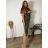 Elegantes Hemd Langarm Damen Kleid (S / M ONE SIZE) ITALIAN FASHION IMWY21734  grünes Khaki