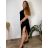 Elegantes Hemd Langarm Damen Kleid (S / M ONE SIZE) ITALIAN FASHION IMWY21734  schwarz