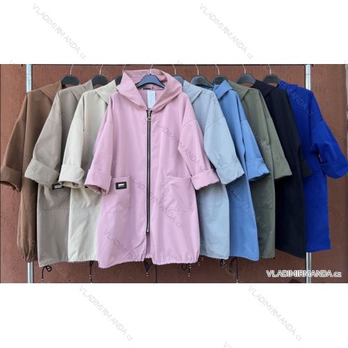 Herbstjacke mit Kapuze, Reißverschluss, langen Ärmeln, Damen (S/M/L ONE SIZE) ITALIAN FASHION IMWGA252790