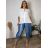 Sommerhemd Damenkleid (uni s / m) ITALIENISCH MODA IM719330  weiß