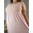 Sommerkleid oval Kurzarm Damen Übergröße (50/52/54 Einheitsgröße) ITALIAN FASHION IM425011  růžová světlá