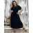 Langärmeliges Kurzarmkleid für Damen in Übergröße (M / L / XL / 2XL ONE SIZE) ITALIAN FASHION IMD22489