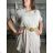 Sommerkleid aus Musselin für Damen mit kurzen Ärmeln und Kapuze in Übergröße (54/56/58 Einheitsgröße) ITALIAN FASHION IM424352