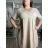Kurzes Sommerkleid Kurzarm Damen übergroß (40/42/44 Einheitsgröße) ITALIAN FASHION IMD25022 S / M / L beige