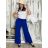 Langes warmes Langarmkleid für Damen in Übergröße (50/52/54 Einheitsgröße) ITALIAN FASHION IM424636 S / M / L Königsblau