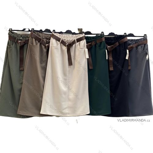 Langer eleganter Rock mit Gürtel für Damen (S/M/L ONE SIZE) ITALIAN FASHION IMC25334
