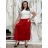 Langer Faltenrock aus Satin für Damen (Einheitsgröße S/M) ITALIAN FASHION IMM22FS22091 S / M / L rot
