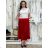 Langer Faltenrock aus Satin für Damen (Einheitsgröße S/M) ITALIAN FASHION IMM22FS22091 S / M / L rot
