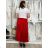 Langer Faltenrock aus Satin für Damen (Einheitsgröße S/M) ITALIAN FASHION IMM22FS22091 S / M / L rot