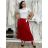 Langer Faltenrock aus Satin für Damen (Einheitsgröße S/M) ITALIAN FASHION IMM22FS22091 S / M / L rot