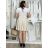 Elegantes Hemd Langarm Damen Kleid (S / M ONE SIZE) ITALIAN FASHION IMWY21734 S / M / L beige