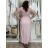 Langes Sommerkleid mit gerippten Kurzarm für Damen (XS/S/M/L EINHEITSGRÖSSE) ITALIAN FASHION IMSM25128