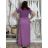 Langes Sommerkleid mit gerippten Kurzarm für Damen (XS/S/M/L EINHEITSGRÖSSE) ITALIAN FASHION IMSM25128