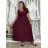 Langes Sommerkleid mit gerippten Kurzarm für Damen (XS/S/M/L EINHEITSGRÖSSE) ITALIAN FASHION IMSM25128