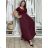 Langes Sommerkleid mit gerippten Kurzarm für Damen (XS/S/M/L EINHEITSGRÖSSE) ITALIAN FASHION IMSM25128
