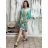 Sommerkleid mit 3/4-Ärmeln für Damen (Einheitsgröße S/M) INDIAN FASHION IMPEM23CA772