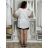 Damen-Tunika in Übergröße mit kurzen Ärmeln (XL/2XL/3XL/4XL/5XL, Einheitsgröße) ITALIAN FASHION IMBM23SEE  weiß
