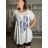 Damen-Tunika in Übergröße mit kurzen Ärmeln (XL/2XL/3XL/4XL/5XL, Einheitsgröße) ITALIAN FASHION IMBM23SEE  weiß