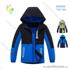 Jacke šusťákové dívčí a  chlapecká s flaušem   (134-164) KUGO B2995