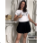 Kurzer Damenrock mit Shorts (S/M ONE SIZE) TURKEY FASHION IMPGM2424505 M schwarz