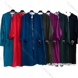 Langärmliges, leichtes Damen-Kapuzensweatshirt mit Reißverschluss, übergroß (52/54/56 ONE SIZE) ITALIAN FASHION IMC25359