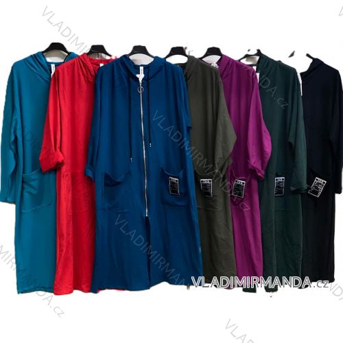 Langärmliges, leichtes Damen-Kapuzensweatshirt mit Reißverschluss, übergroß (52/54/56 ONE SIZE) ITALIAN FASHION IMC25359
