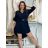 Damen Langarm Tunika Verlängert (L / XL ONE SIZE) ITALIAN FASHION IMD211117 schwarz
