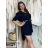 Damen Langarm Tunika Verlängert (L / XL ONE SIZE) ITALIAN FASHION IMD211117 schwarz