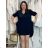 Damen Langarm Tunika Verlängert (L / XL ONE SIZE) ITALIAN FASHION IMD211117 schwarz