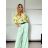 Langes Sommerkleid mit gerippten Kurzarm für Damen (XS/S/M/L EINHEITSGRÖSSE) ITALIAN FASHION IMSM25128 -   weiß -   S / M / L