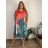 Langes Chiffon-Kurzarmkleid für Damen (S/M ONE SIZE) ITALIAN FASHION IMWGS231048 -   blau -   56/58