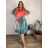 Langes Chiffon-Kurzarmkleid für Damen (S/M ONE SIZE) ITALIAN FASHION IMWGS231048 -   blau -   56/58