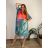 Langes Chiffon-Kurzarmkleid für Damen (S/M ONE SIZE) ITALIAN FASHION IMWGS231048 -   blau -   56/58