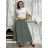 Damen Warmes Langarmkleid (L / XL ONE SIZE) ITALIAN FASHION IM421MIA S / M / L grünes Khaki