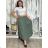 Damen Warmes Langarmkleid (L / XL ONE SIZE) ITALIAN FASHION IM421MIA S / M / L grünes Khaki