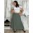 Damen Warmes Langarmkleid (L / XL ONE SIZE) ITALIAN FASHION IM421MIA S / M / L grünes Khaki