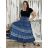 Langes Sommerkleid mit kurzen Ärmeln für Damen (Einheitsgröße S/M) ITALIAN FASHION IMPEM23VA715