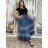 Langes Sommerkleid mit kurzen Ärmeln für Damen (Einheitsgröße S/M) ITALIAN FASHION IMPEM23VA715 S / M / L blau