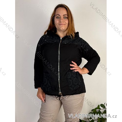 Ärmellose Jacke mit langen Ärmeln (uni sl) ITALIENISCHE Mode IMC17326 50/52/54 schwarz